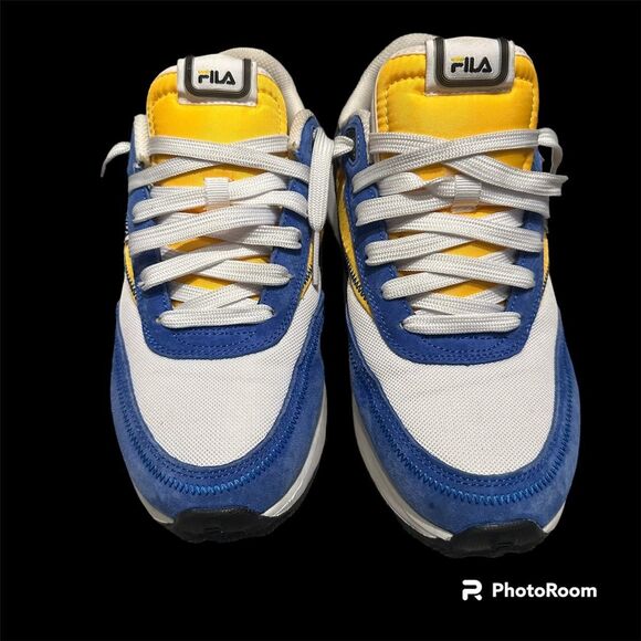 Fila Men\'s White and Blue Trainers main image 4